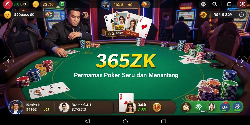 Gameplay seru Poker di aplikasi 365ZK.