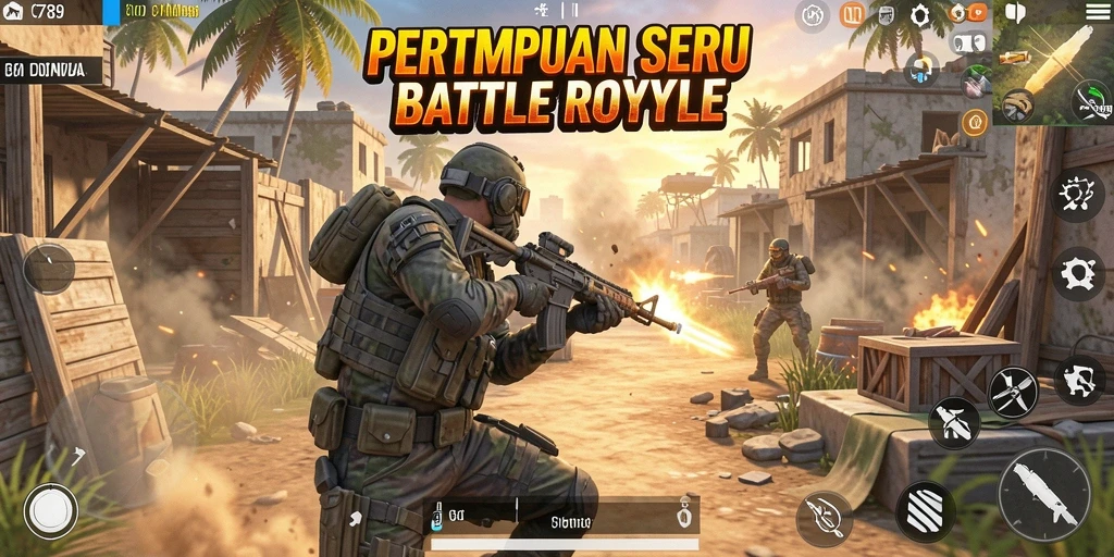Gameplay seru dan intens di C789 Battle Royale.
