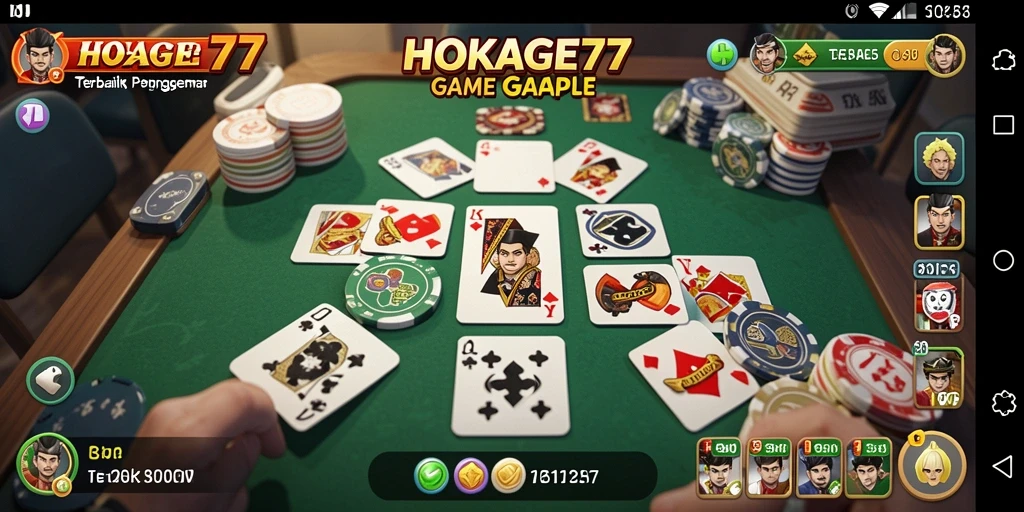 Tampilan screenshot gameplay menarik dari HOKAGE77 yang menampilkan suasana Gaple.