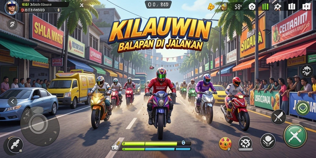 Gameplay Racing KILAUWIN dengan mobil dan trek yang mengesankan.