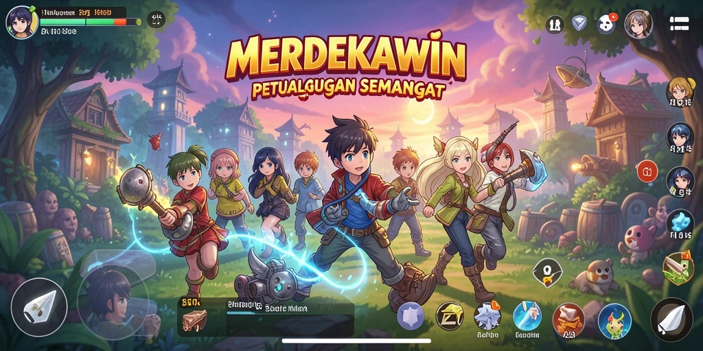 Screenshot gameplay yang menampilkan karakter Anime unik.