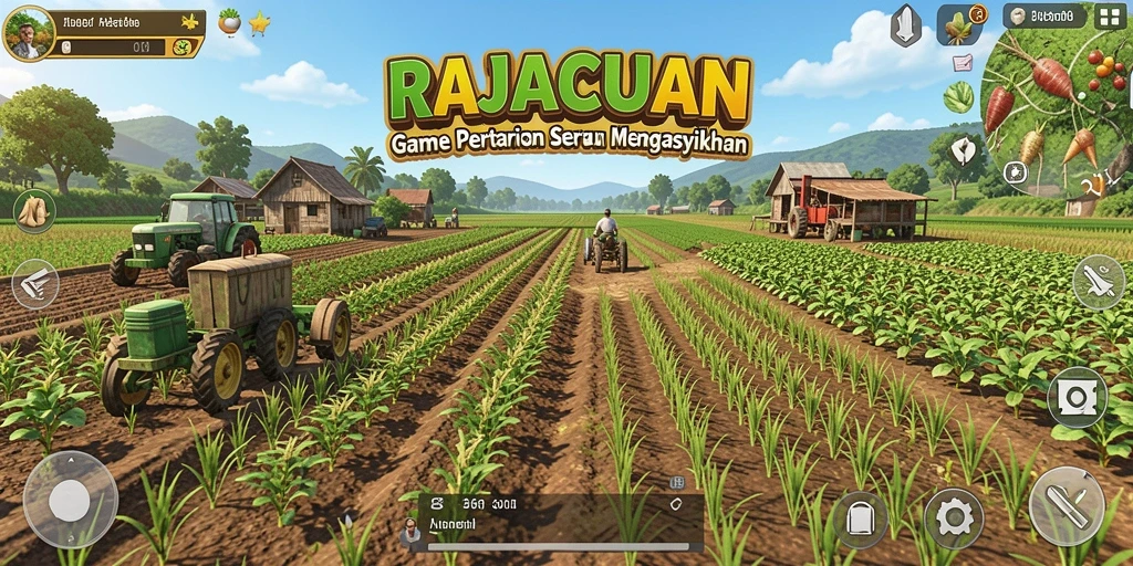 Tangkapan layar RAJACUAN menampilkan aksi gameplay pertanian yang menarik.