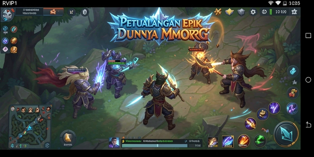 Screenshot gameplay RVIP1 menampilkan aksi karakter dalam pertempuran epik.