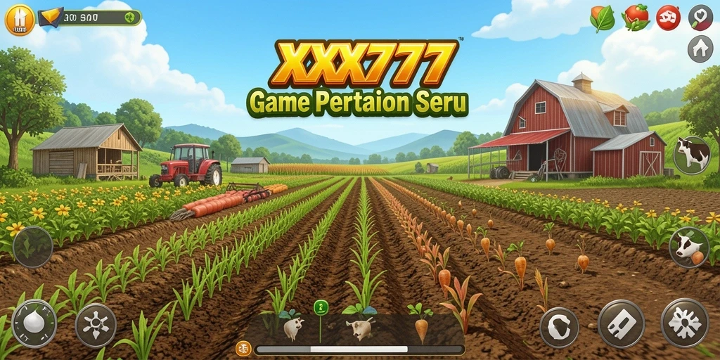 Screenshot utama XXX777 menampilkan gameplay seru bertani dan berkebun.